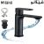 Milano Dito Basin Mixer Tap with Pop Up Waste & Flexible Pipe - Matte Black