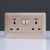 Milano 13A Twin Socket With Switch & Led Indicator-Gold