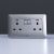Milano 13A Twin Socket With Switch & Led Indicator-Silver