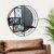 Medalion Metal wall shelf with photo frame Black 45X10X45CM