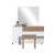 Madeline Dresser w/ Mirror and Stool - White/Walnut