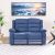 V2 Damian 2 Seater Fabric Recliner - Blue