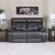 V2 Dimas 2-Seater Leather Recliner - Grey