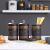 Black Oak Round Tin Box With Handle In Lid 3 Pcs Set