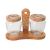 Loretta 2-Piece Glass Spice Jar Set With Wooden Stand - 11 x 25 x 19cm