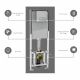 Sanica Concealed Flush & Mechnism With Push Plate Chrome- Made In Turkey