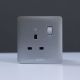 Milano 13A Single Switched Socket With Led Indicat-Silver