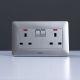 Milano 13A Twin Socket With Switch & Led Indicator-Silver