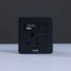 Milano 13A Single Switched Socket With Usb Mblk