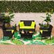 Alyana 4 Seater Sofa Set - Yellow