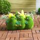 2 Birds Flocked Green Planter