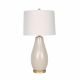 Jonathan Ceramic Table Lamp In Cream Glaze With Gold Base