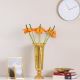 Decimus Textured Vase With Base Large 19X19X44 Cm Gold Vdal-83