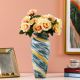 Kiyan Handblown Glass Vase Blue &Amber 16X16X39Cm