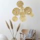 Alayna Modernist Floating Circles Decorative Wall Art Gold 69.2X6.5X69.9CM
