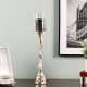 Arianna Twisted Pillar Candle Holder 10X10X58 Cm- Silver