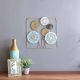 Medalion Square Floral Metal Wall Decoration Gold & Blue 45X2X45CM