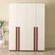 Maybell 4 Door Wardrobe - White Maple / Walnut