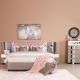 Louisse King Bed 180x200+Dresser and Stool set with LED- Grey