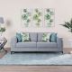 Oliver Three Seater Fabric Sofa - Dim Blue