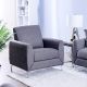 Jozel Single Seater Fabric Sofa - Dark Grey