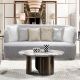 Clarice Three Seater Fabric Sofa - Light Grey / Dark Grey