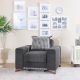Kristel One Seater Fabric Sofa - Dark Grey