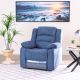 V2 Damian 1 Seater Fabric Recliner - Blue