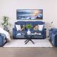V2 Damian 3 Seater Fabric Recliner - Blue