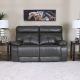 V2 Dimas 2-Seater Leather Recliner - Grey