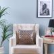 Alaina 100% Cotton Slub With Pu Leather Laser Cutting Cushion Beige 45X45 Cm Dhsf/005