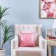 Gala Foil Print Cushion Ecru/Rose Gold 45X45 cm