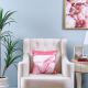 Gala Foil Print Cushion Ecru/Rose Gold 45X45 cm-K-184