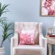 Gala Foil Print Cushion Ecru/Rose Gold 45X45 cm-K-189