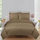 Kl- Satin Stripe 10Pc King Comforter Set - Brown