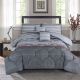 Plush 4-Piece Single Comforter Set Grey