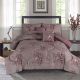 Plush 6-Piece King Comforter Set Light Brown