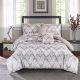 Plush 6-Piece King Comforter Set Dark Beige