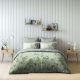 Green Serene Digital Printed 4 Pcs Set(1 Comforter - 240X260 Cm + 1 Fitted - 180X200+30Cm+ 2 H/W Pillow- 50X75Cm) Lt Green Gs004