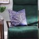 Radiant Golden Foil Cushion Cover 45X45 Cm Blue