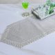 Dazzle Beaded Runner with Scalap 35x90 Cm Rectangle Ivory Silver