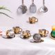 Celina 12 Pc Tea Set(Cups With Saucers)-6.5Cm,150Ml Gold