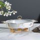 Pristine Oval Casserole 43CM 3.6L White Gold
