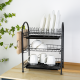 Atticus 3-Tier Iron Dish Rack With Pp Cup,Tray Black 51.7 X 25.3 X 49 Cm