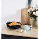 Atticus Iron Rectangular Bread Basket With Bag Black ,Silver 24 X 17.2 X 10 Cm
