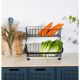 Atticus 2 Tier Iron Storage Cart With Tray Black 41 X 29 X 37 Cm