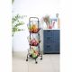 Atticus 3-Tier Iron Storage Rack With Wheels Black 33 X 31 X 117 Cm