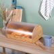 Aaron Bamboo Bread Box With Frosted Clear Ps Cover Natural