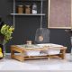 Eternity Twins Rect.Casserole Food Warmer With Wooden Stand 26 cm - 1661D-10.5I-G