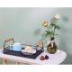 Atticus Iron Serving Tray With Wooden Handle Black 31 X 19.5 X 11 Cm